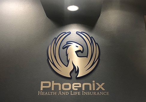 Phoenix logo inside office